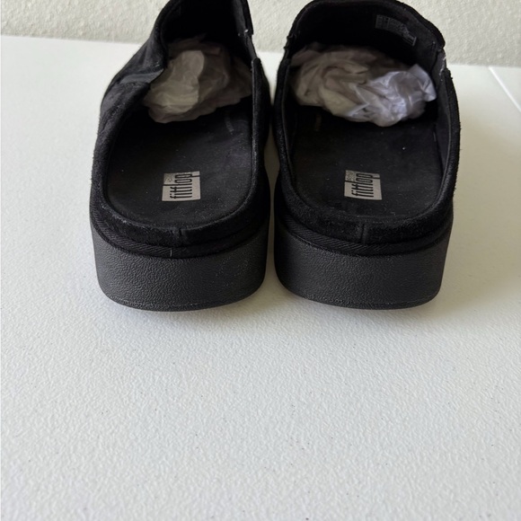 FitFlop Elasticated Slip On Black Suede Upper Mules Size 7 Slip Resistant Rubber - Picture 5 of 8